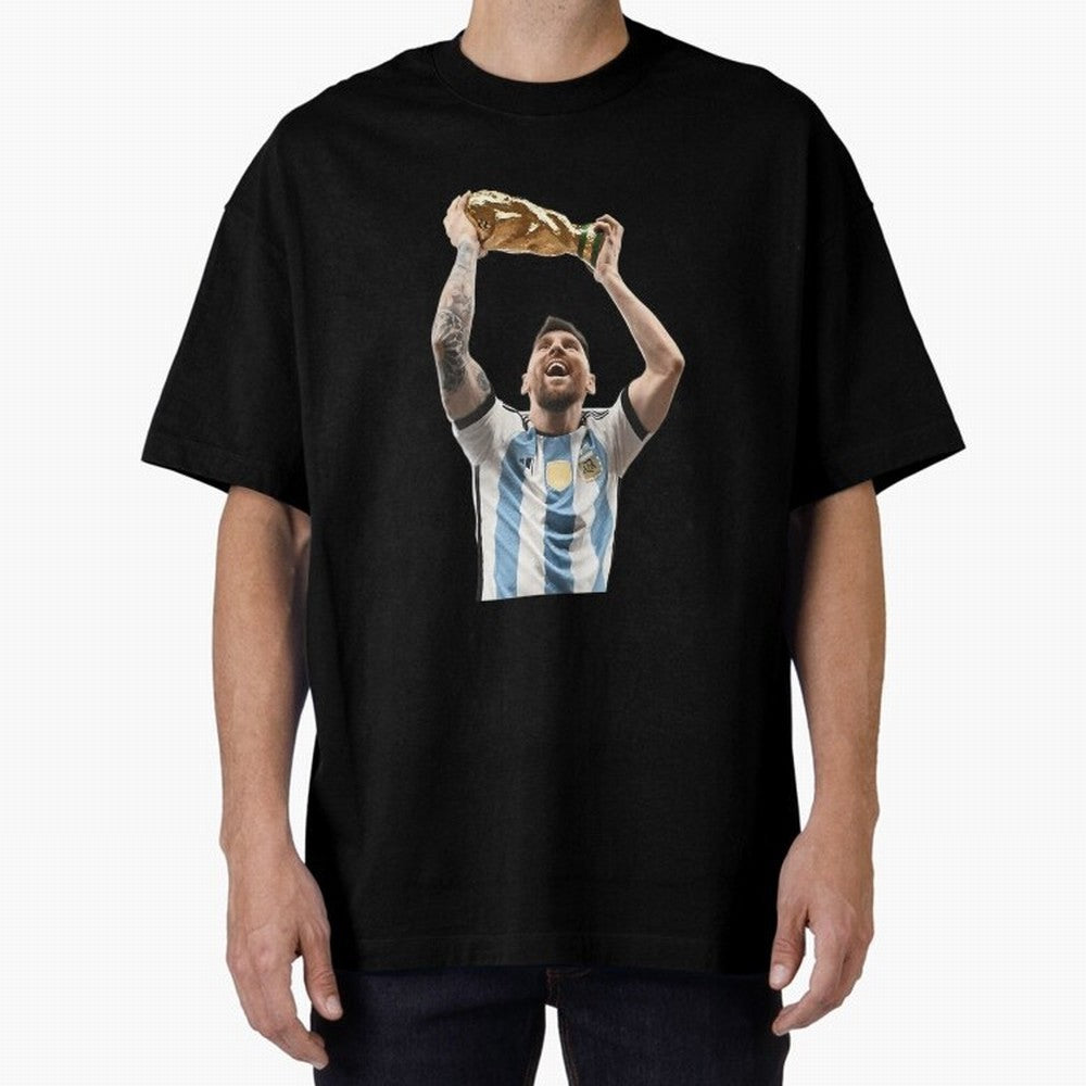 Lionel Messi Lifting The World Cup Essential T-Shirt Honor the Beautiful Game during FIFA World Cup 2026 for Fans of Cristiano Ronaldo and Argentina and Brazil, Bringing Football History, Final Match Energy, Crowd Noise and Once in a Lifetime
