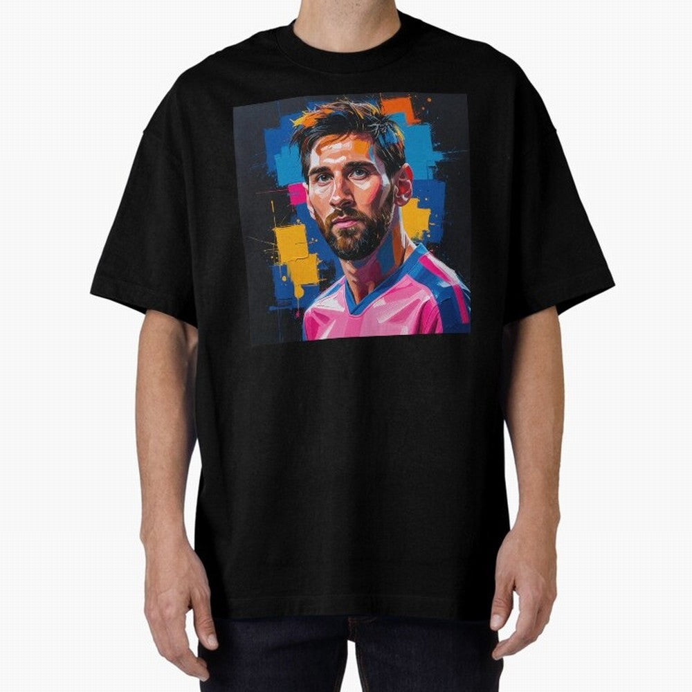 Vibrant Artistic Portrait of Lionel Messi (GOAT) - Digital painting (Version 4) Classic T-Shirt Bring a Vintage Feel to FIFA World Cup 2026 Spirit, Capturing England, France and Netherlands, Mbappe, Vintage Soccer Flavor, Modern Football Stars,