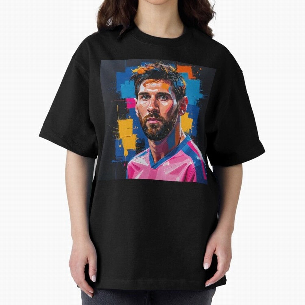 Vibrant Artistic Portrait of Lionel Messi (GOAT) - Digital painting (Version 4) Classic T-Shirt Bring a Vintage Feel to FIFA World Cup 2026 Spirit, Capturing England, France and Netherlands, Mbappe, Vintage Soccer Flavor, Modern Football Stars,