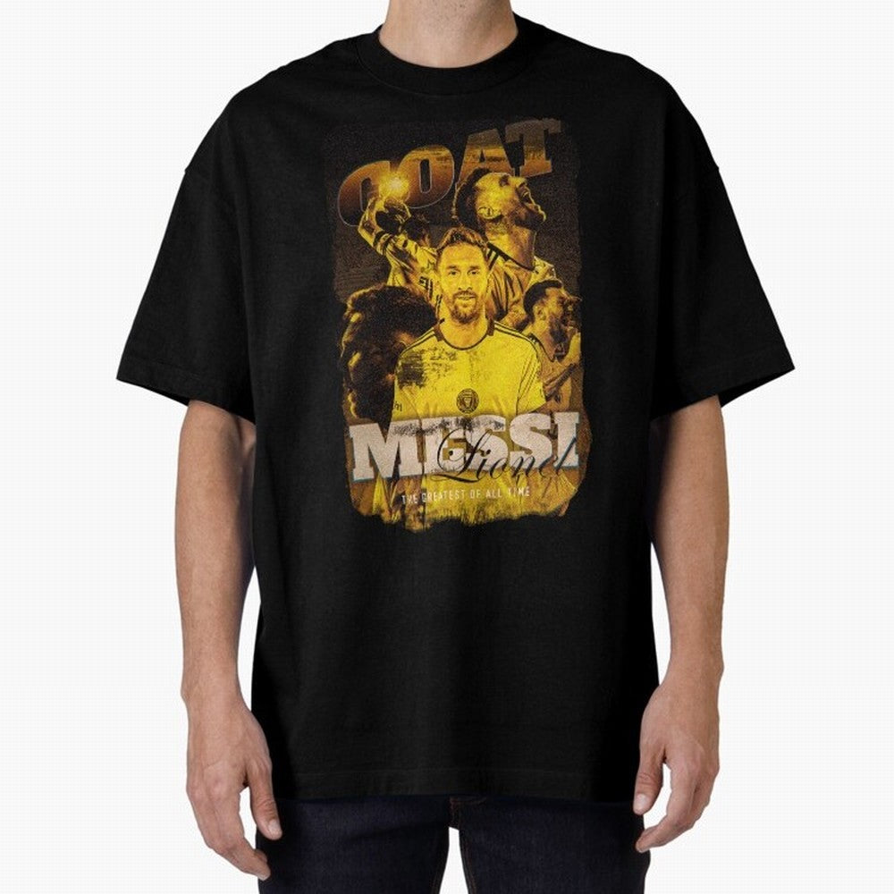 Messi The GOAT Oversized T-Shirt Fuel the Hype around Match Day Hype around FIFA World Cup 2026 Group Stage, Haaland, Germany, Retro Football Energy, Iconic Rivalries, Trophy Chase Drama and Stadium Atmosphere; Made for Die Hard Supporters, Soccer