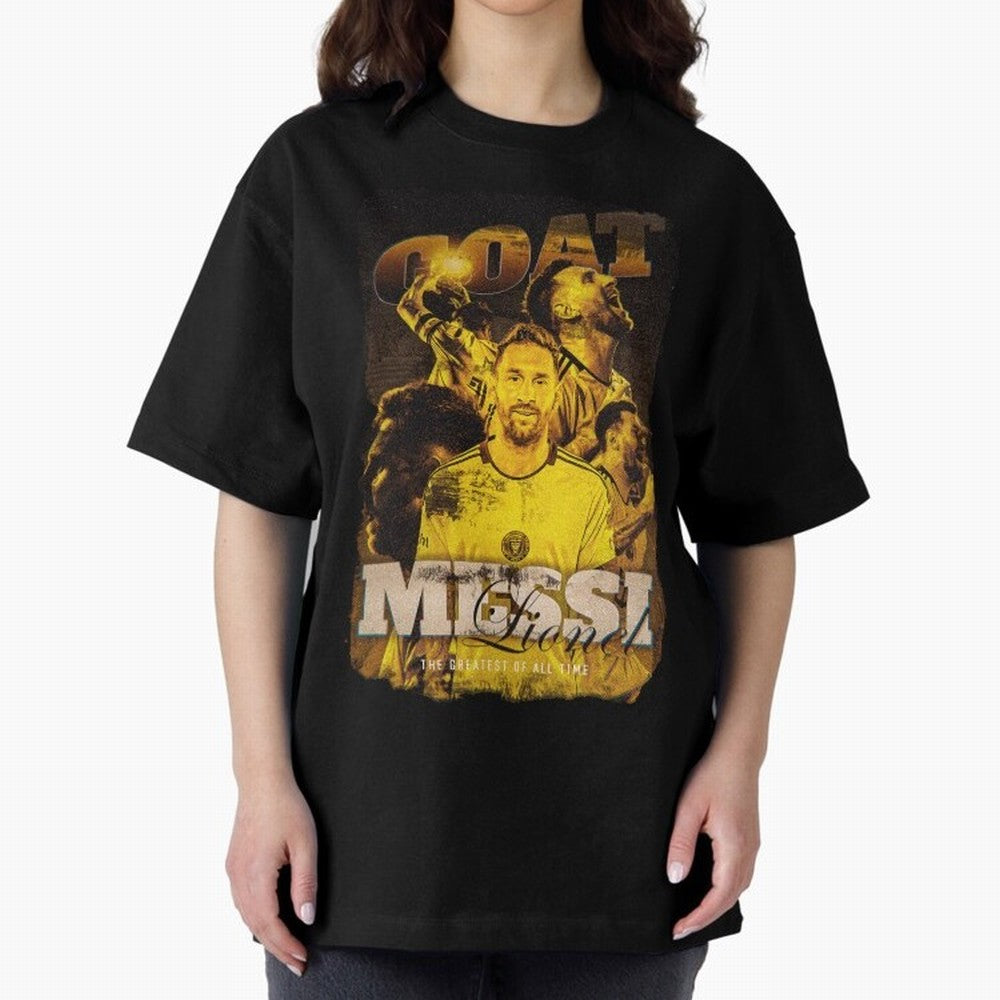 Messi The GOAT Oversized T-Shirt Fuel the Hype around Match Day Hype around FIFA World Cup 2026 Group Stage, Haaland, Germany, Retro Football Energy, Iconic Rivalries, Trophy Chase Drama and Stadium Atmosphere; Made for Die Hard Supporters, Soccer