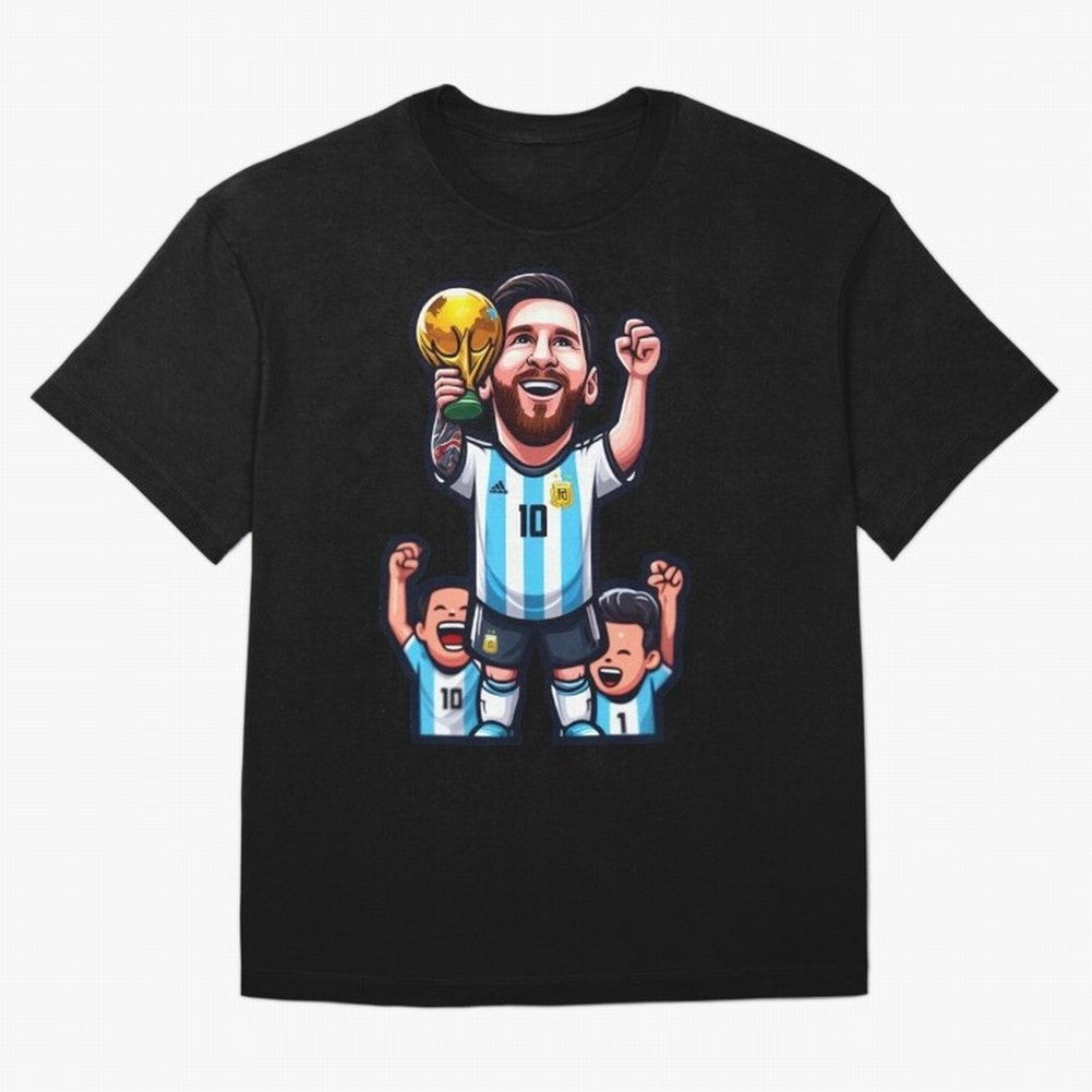 Lionel Messi Digital Print on T-Shirt Classic T-Shirt Create the FIFA World Cup 2026 Journey through Mbappe and Neymar Highlights, Brazil Pride, Football History, Final Match Energy, Crowd Noise and Once in a Lifetime Moments; Built for Supporters