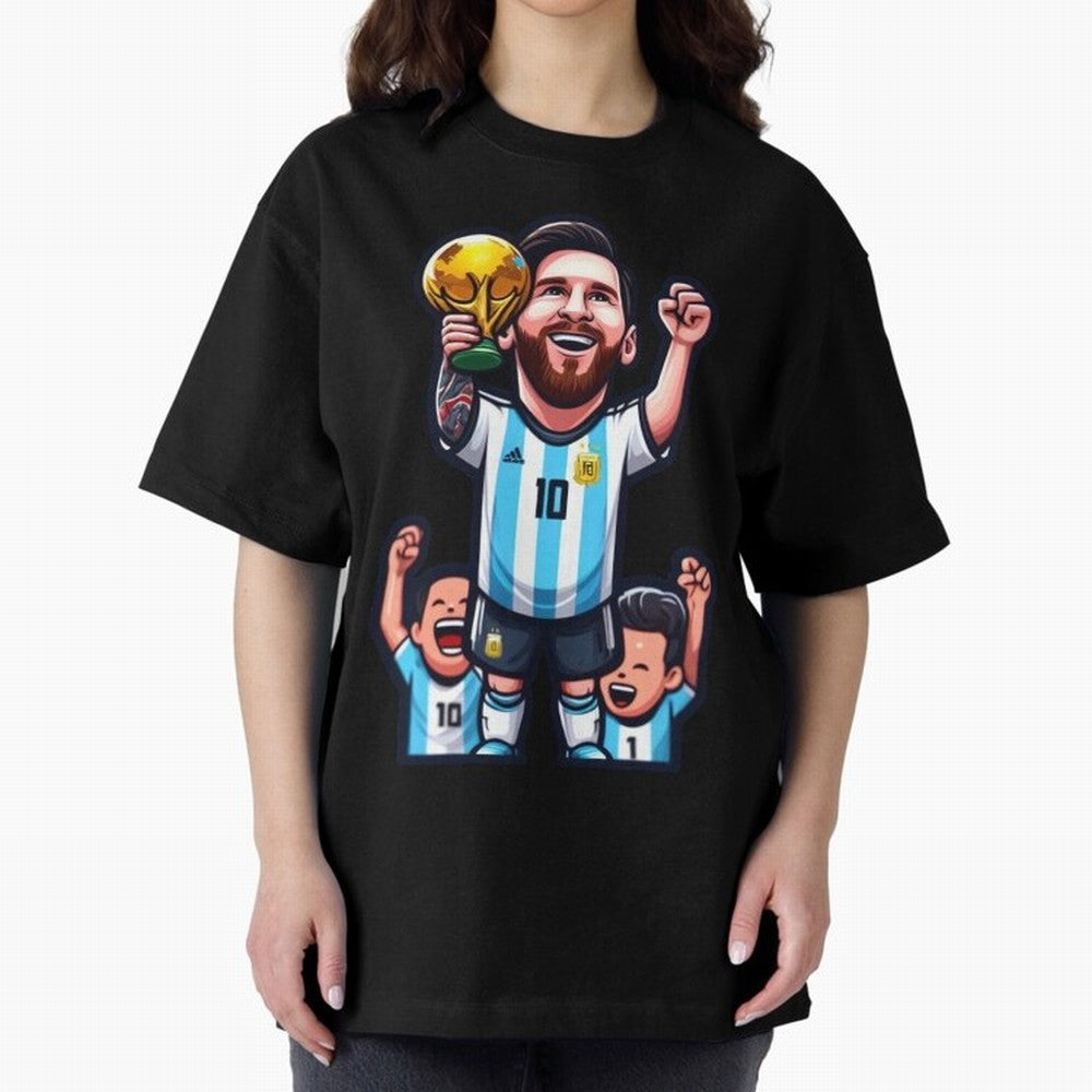 Lionel Messi Digital Print on T-Shirt Classic T-Shirt Create the FIFA World Cup 2026 Journey through Mbappe and Neymar Highlights, Brazil Pride, Football History, Final Match Energy, Crowd Noise and Once in a Lifetime Moments; Built for Supporters