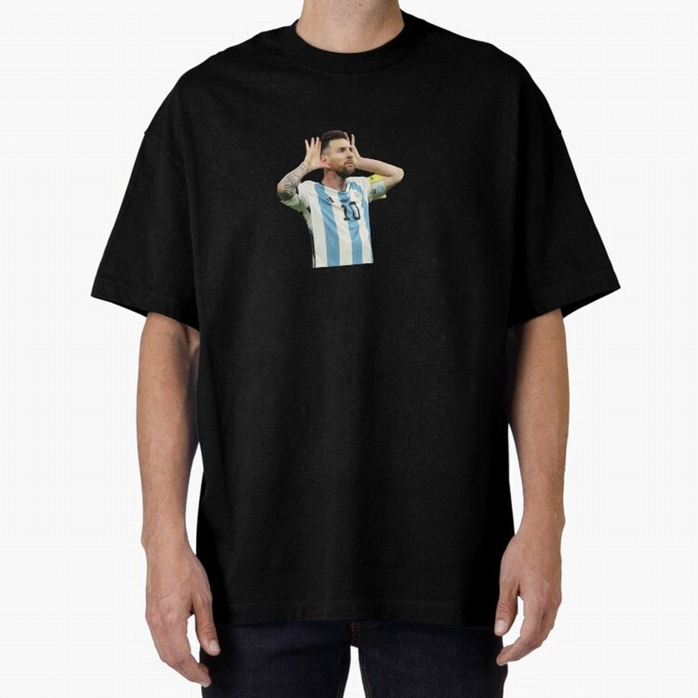 Lionel Messi Argentina Celebration Sticker Oversized T-Shirt Honor the Beautiful Game during FIFA World Cup 2026 Capturing Messi and Cristiano Ronaldo, Spain Energy, Stadium Memories, Football Loyalty, International Chants and Championship