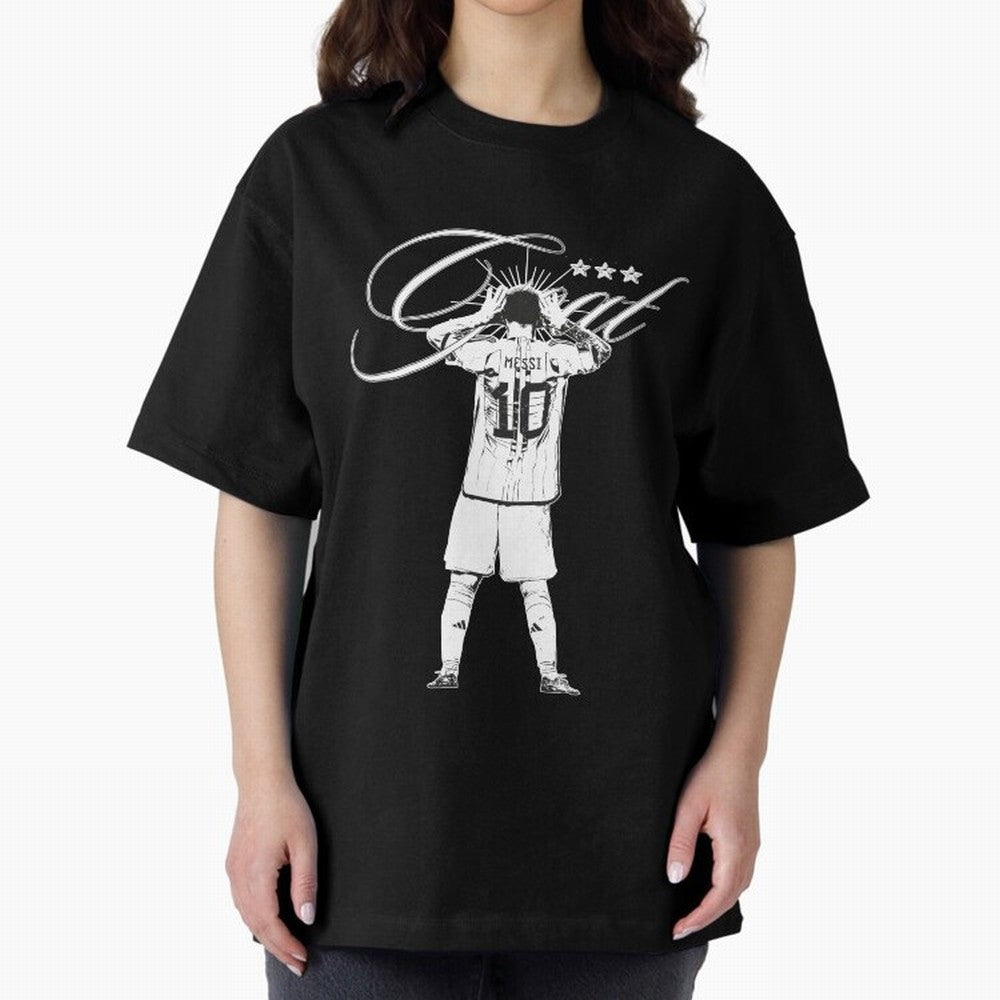 Messi Argentina, GOAT Oversized T-Shirt Fuel Your Fan Pride for FIFA World Cup 2026 Group Stage Celebrating Messi, Neymar and Mbappe, England and Germany Energy, Sports Nostalgia, International Competition, Famous Players and Unforgettable
