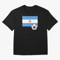 Flag of Argentina with a Football Oversized T-Shirt Honor the Beautiful Game during Global Football Passion for FIFA World Cup 2026 Group Stage, Filled with CR7 and Messi, Germany, Football Festival Excitement, Trophy Ambitions, Country Rivalries