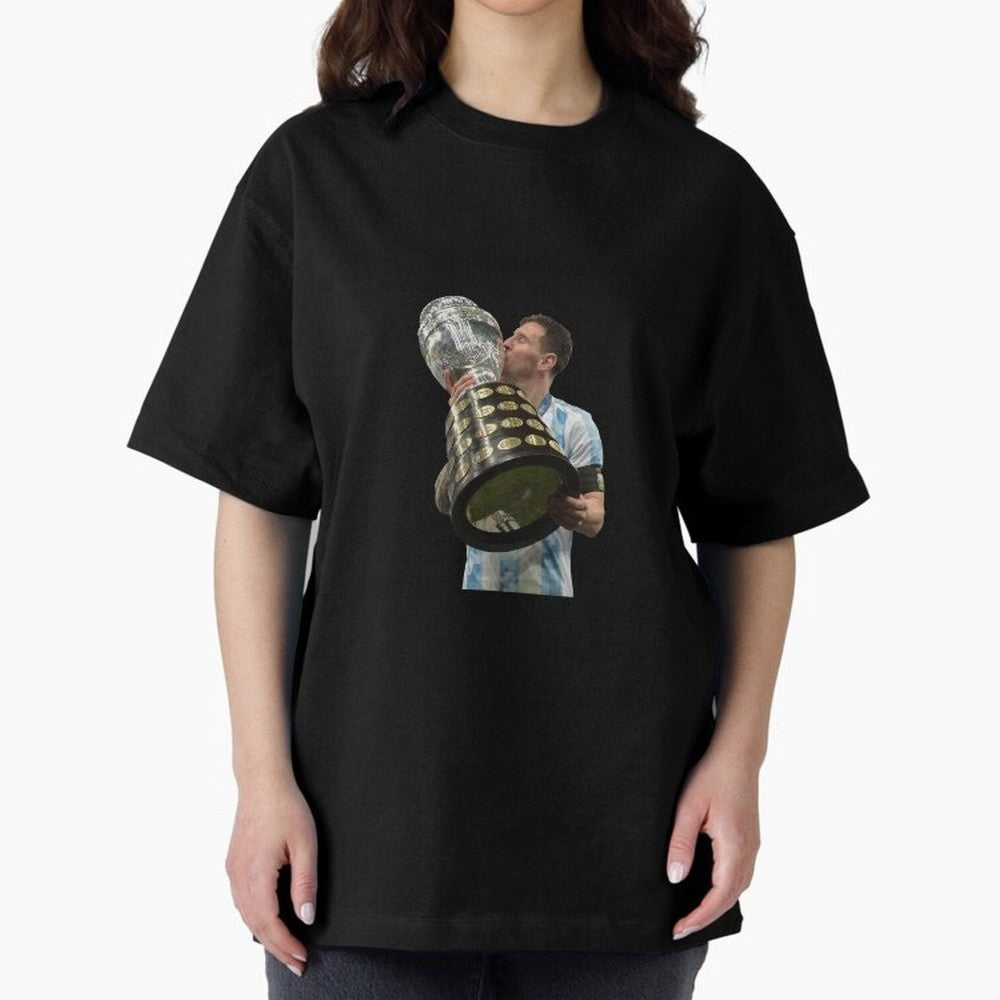 Messi Cup Oversized T-Shirt Live the Energy of FIFA World Cup 2026 Group Stage Built around Mbappe and Neymar, France and Portugal Energy, Match Day Excitement, Supporter Culture, Golden Goals and Global Football Passion; Ideal for Football Dads,