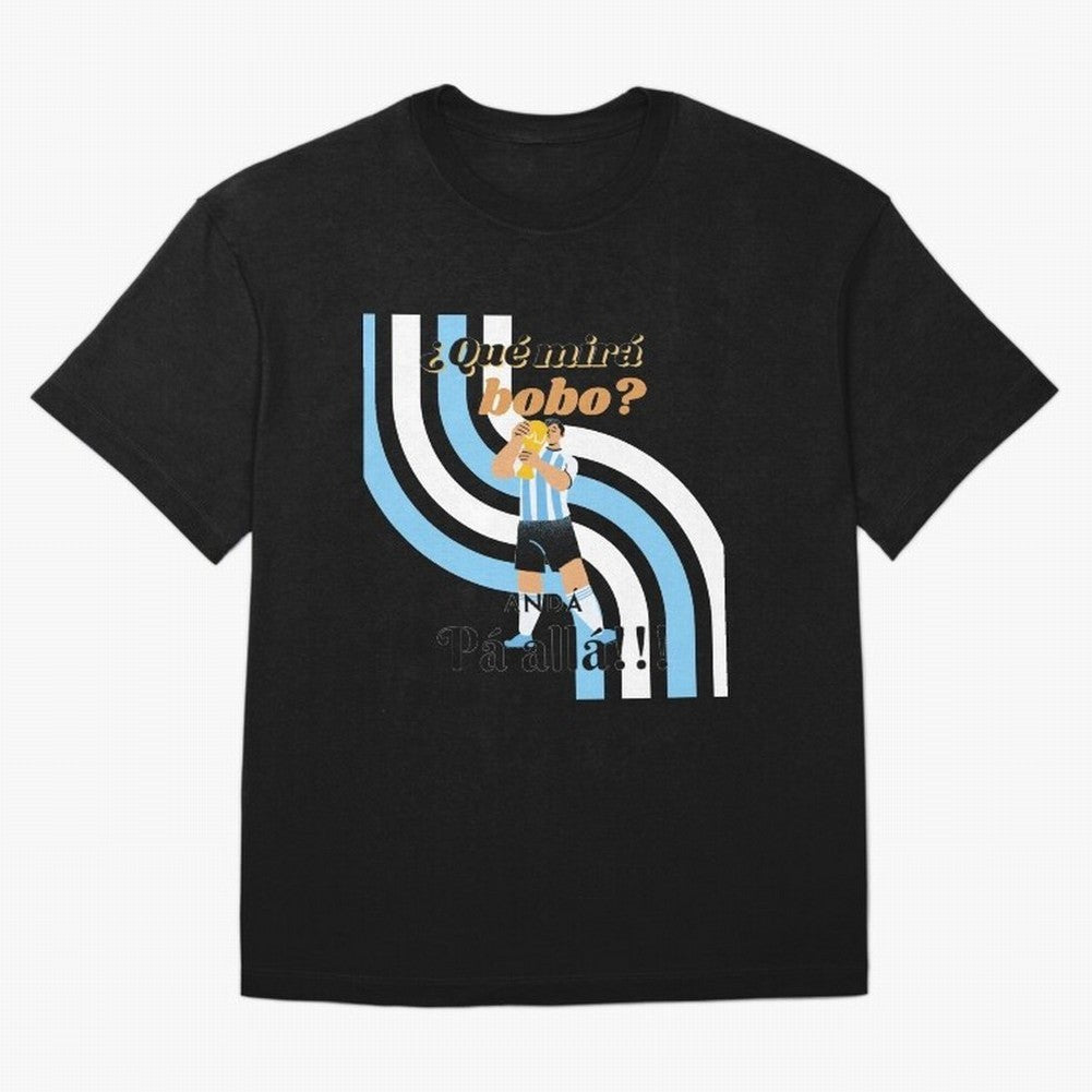 Vintage Messi Argentina Que Mira Bobo Oversized T-Shirt Celebrate the Magic of FIFA World Cup 2026 USA Canada Mexico for Fans of Mbappe and Neymar and Portugal, Spain and Germany, Bringing Worldwide Fan Energy, Dramatic Goals, Stadium Lights and
