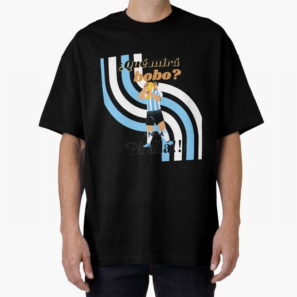 Vintage Messi Argentina Que Mira Bobo Oversized T-Shirt Celebrate the Magic of FIFA World Cup 2026 USA Canada Mexico for Fans of Mbappe and Neymar and Portugal, Spain and Germany, Bringing Worldwide Fan Energy, Dramatic Goals, Stadium Lights and
