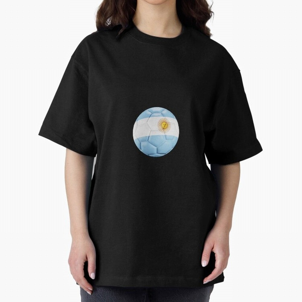 Argentina Soccer Oversized T-Shirt Build FIFA World Cup 2026 Spirit, Built around Brazil, Portugal and Argentina, Mbappe and Neymar, Football Passion, Legendary Performances, Festival Vibes and Supporter Community; Ideal for Football Dads, Football