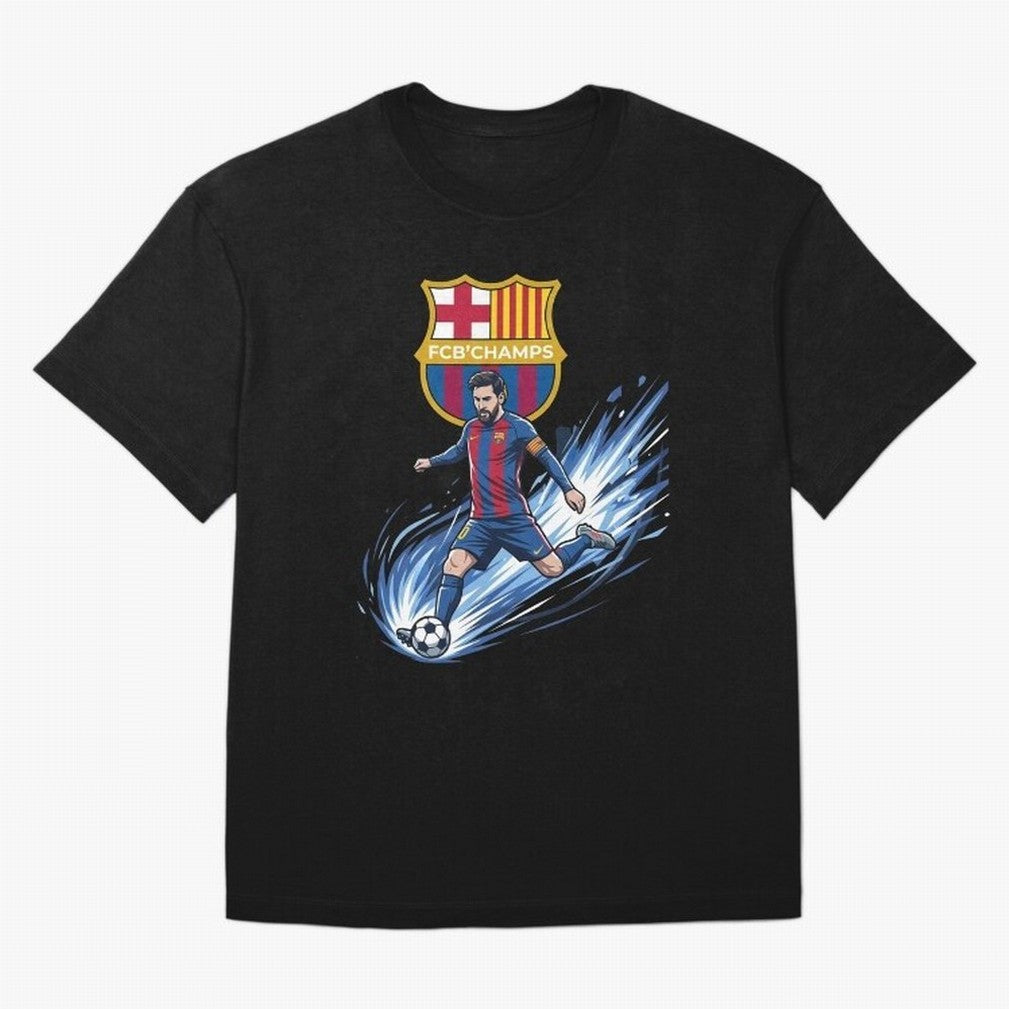 FC Barcelona Champs - The Goat Edition Oversized T-Shirt Embrace FIFA World Cup 2026 Highlighting CR7, Brazil, Portugal and Argentina Energy, Worldwide Fan Energy, Dramatic Goals, Stadium Lights and Championship Celebrations; Perfect for Fans,