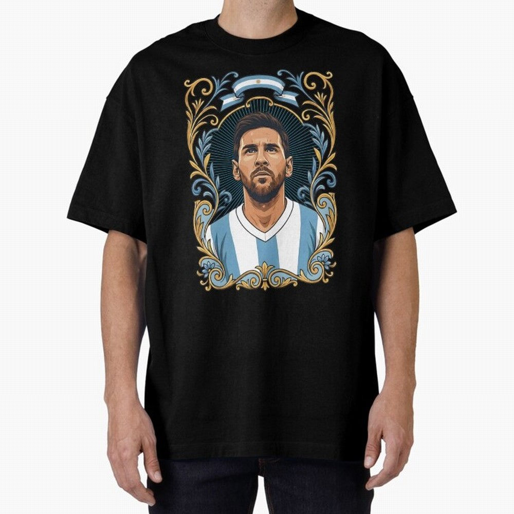 Lionel Messi Argentina Football Legend - Ornate Portrait Classic T-Shirt Bring Legendary Rivalry Energy to the FIFA World Cup 2026 Journey through Messi Highlights, Brazil, Portugal and Argentina Pride, Goal Celebration Energy, Supporter Heritage,