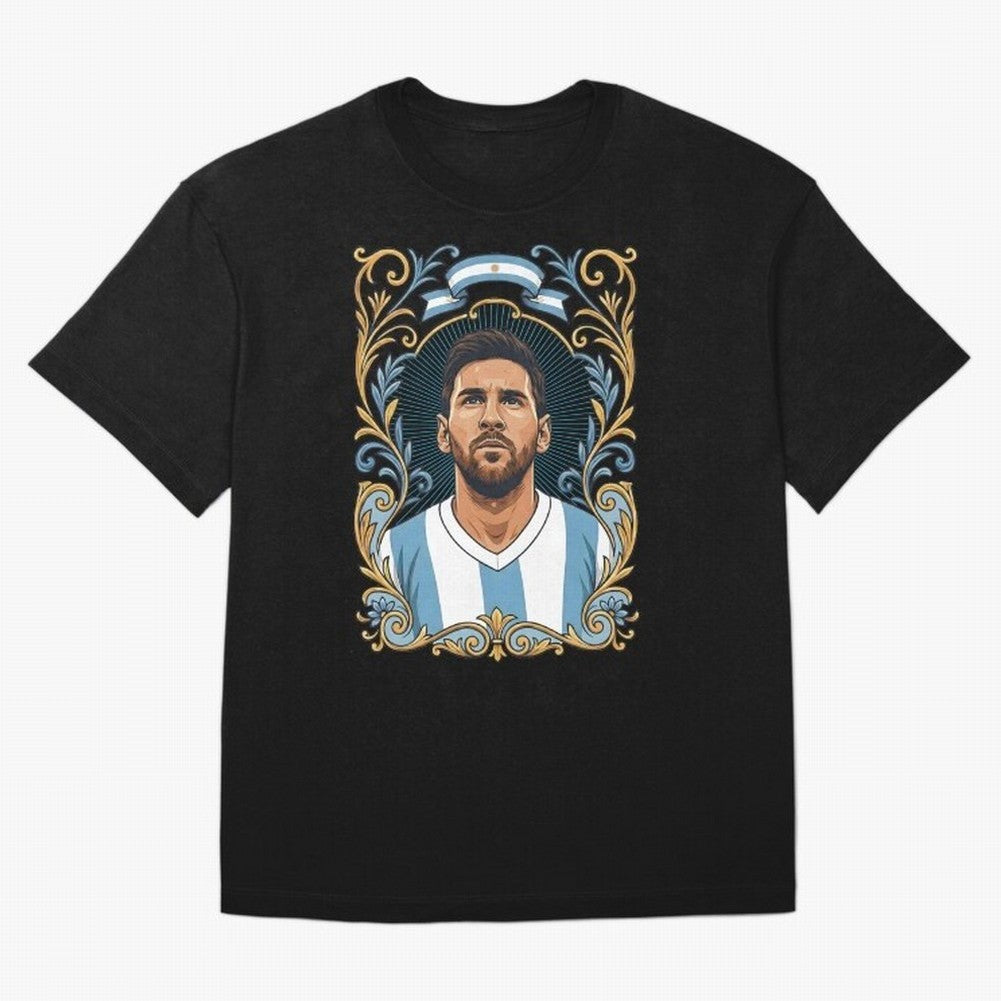 Lionel Messi Argentina Football Legend - Ornate Portrait Classic T-Shirt Bring Legendary Rivalry Energy to the FIFA World Cup 2026 Journey through Messi Highlights, Brazil, Portugal and Argentina Pride, Goal Celebration Energy, Supporter Heritage,