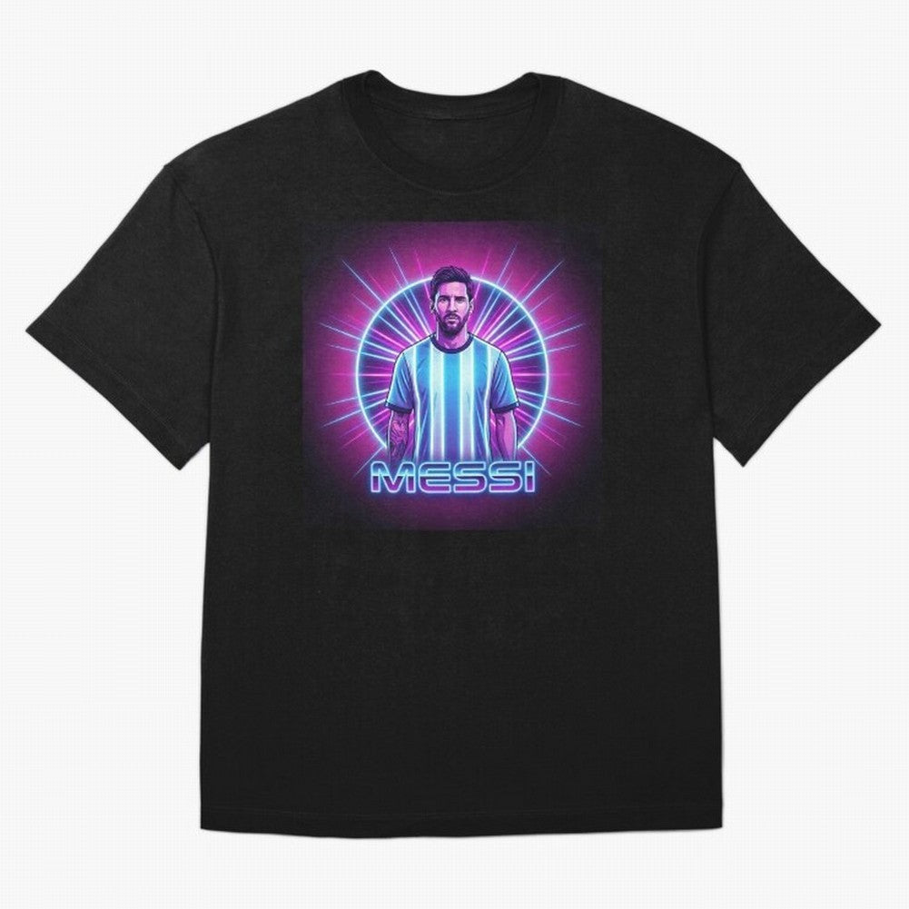 ?Argentina Football Legend Messi Cyberpunk Retro Futurist Design (Version 4) Classic T-Shirt Get Ready for FIFA World Cup 2026 USA Canada Mexico Spirit, with England and Germany, Neymar, Haaland and Cristiano Ronaldo, Retro Football Energy, Iconic