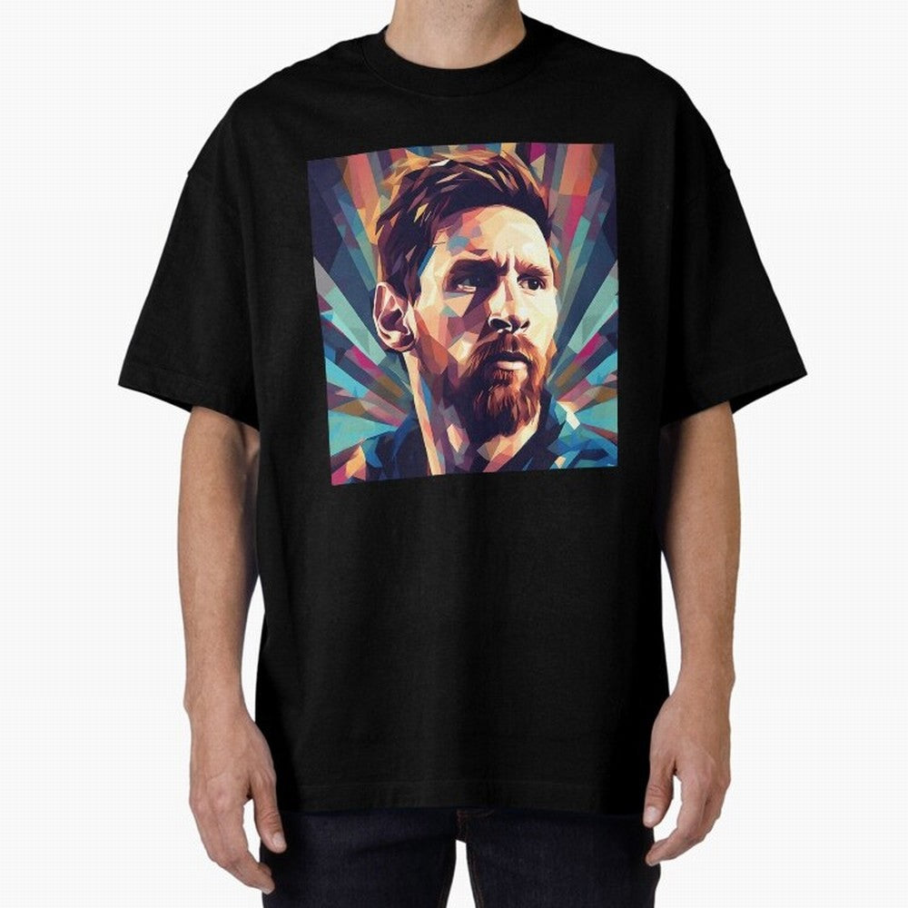 Lionel Messi Portrait Abstract Digital Art Football Player Classic T-Shirt Stand Out with Spirit from FIFA World Cup 2026 Group Stage Filled with Mbappe and Neymar, Brazil Energy, Game Day Rituals, Football Legends, Country Pride and the Road to