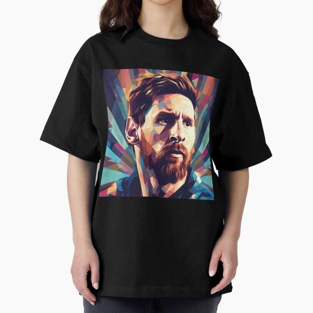 Lionel Messi Portrait Abstract Digital Art Football Player Classic T-Shirt Stand Out with Spirit from FIFA World Cup 2026 Group Stage Filled with Mbappe and Neymar, Brazil Energy, Game Day Rituals, Football Legends, Country Pride and the Road to