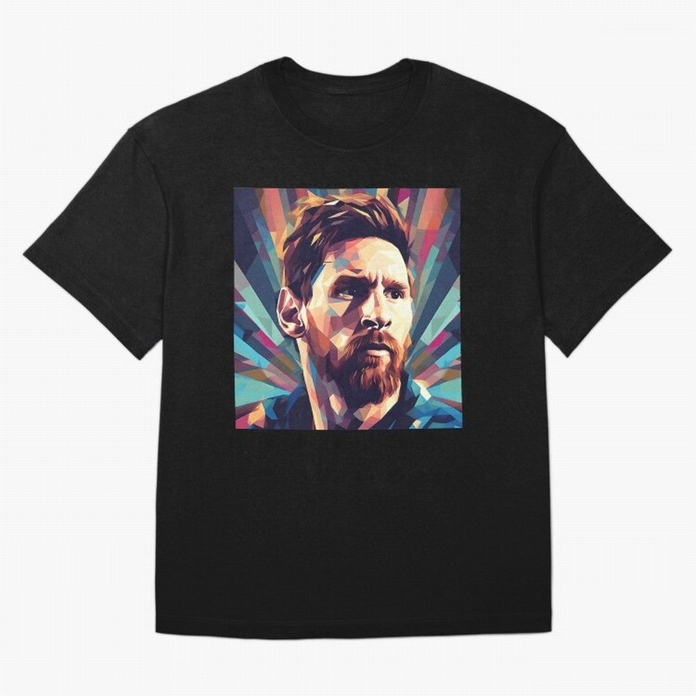 Lionel Messi Portrait Abstract Digital Art Football Player Classic T-Shirt Stand Out with Spirit from FIFA World Cup 2026 Group Stage Filled with Mbappe and Neymar, Brazil Energy, Game Day Rituals, Football Legends, Country Pride and the Road to