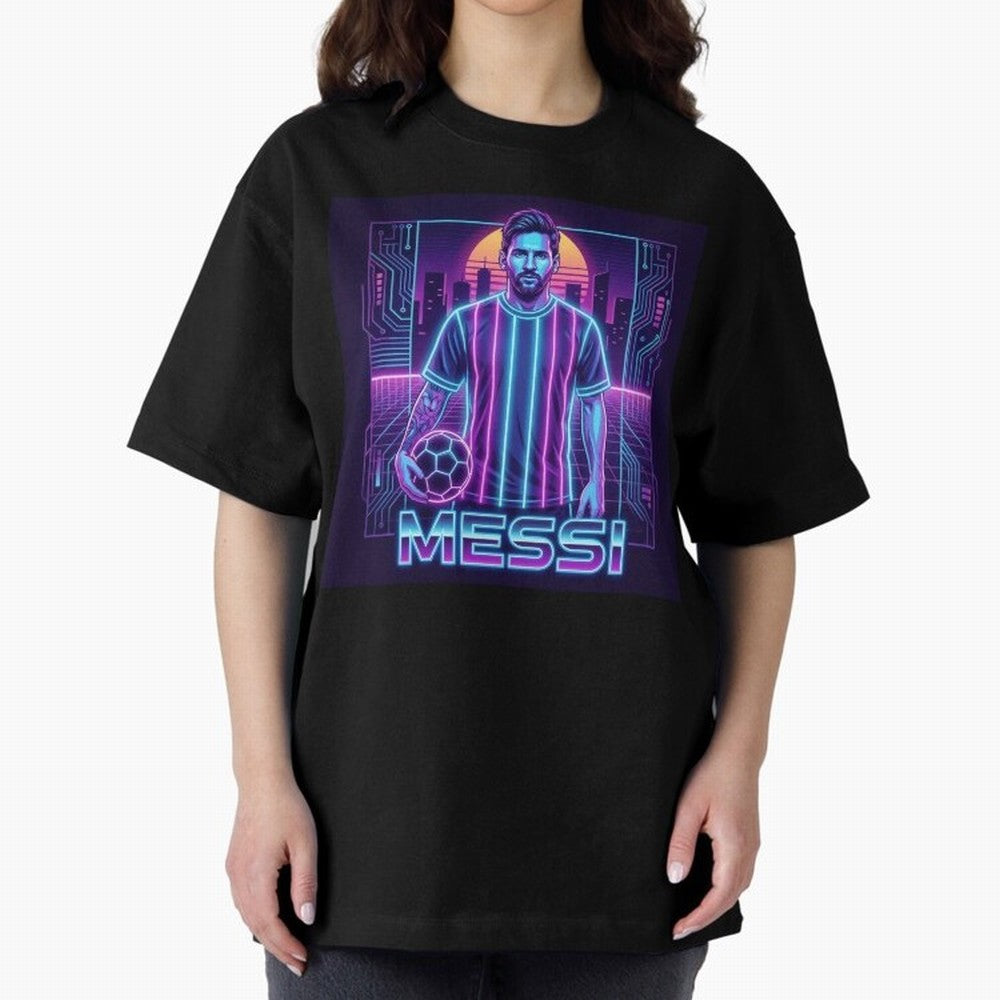 ?Argentina Football Legend Messi Cyberpunk Retro Futurist Design (Version 3) Classic T-Shirt Celebrate the Road through Match Day Hype around FIFA World Cup 2026, Neymar, England and Germany, Global Supporter Spirit, Legendary Goals, National