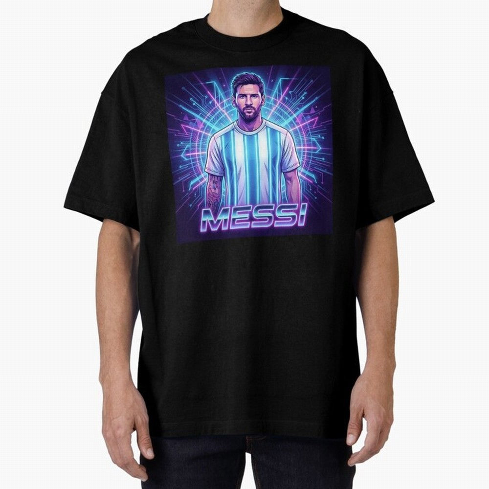 ?Argentina Football Legend Messi Cyberpunk Retro Futurist Design Classic T-Shirt Celebrate the Stars of Match Day Hype around FIFA World Cup 2026 USA Canada Mexico, Messi, England, France and Netherlands, Match Day Excitement, Supporter Culture,