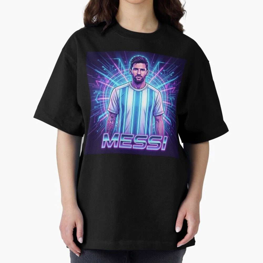 ?Argentina Football Legend Messi Cyberpunk Retro Futurist Design Classic T-Shirt Celebrate the Stars of Match Day Hype around FIFA World Cup 2026 USA Canada Mexico, Messi, England, France and Netherlands, Match Day Excitement, Supporter Culture,