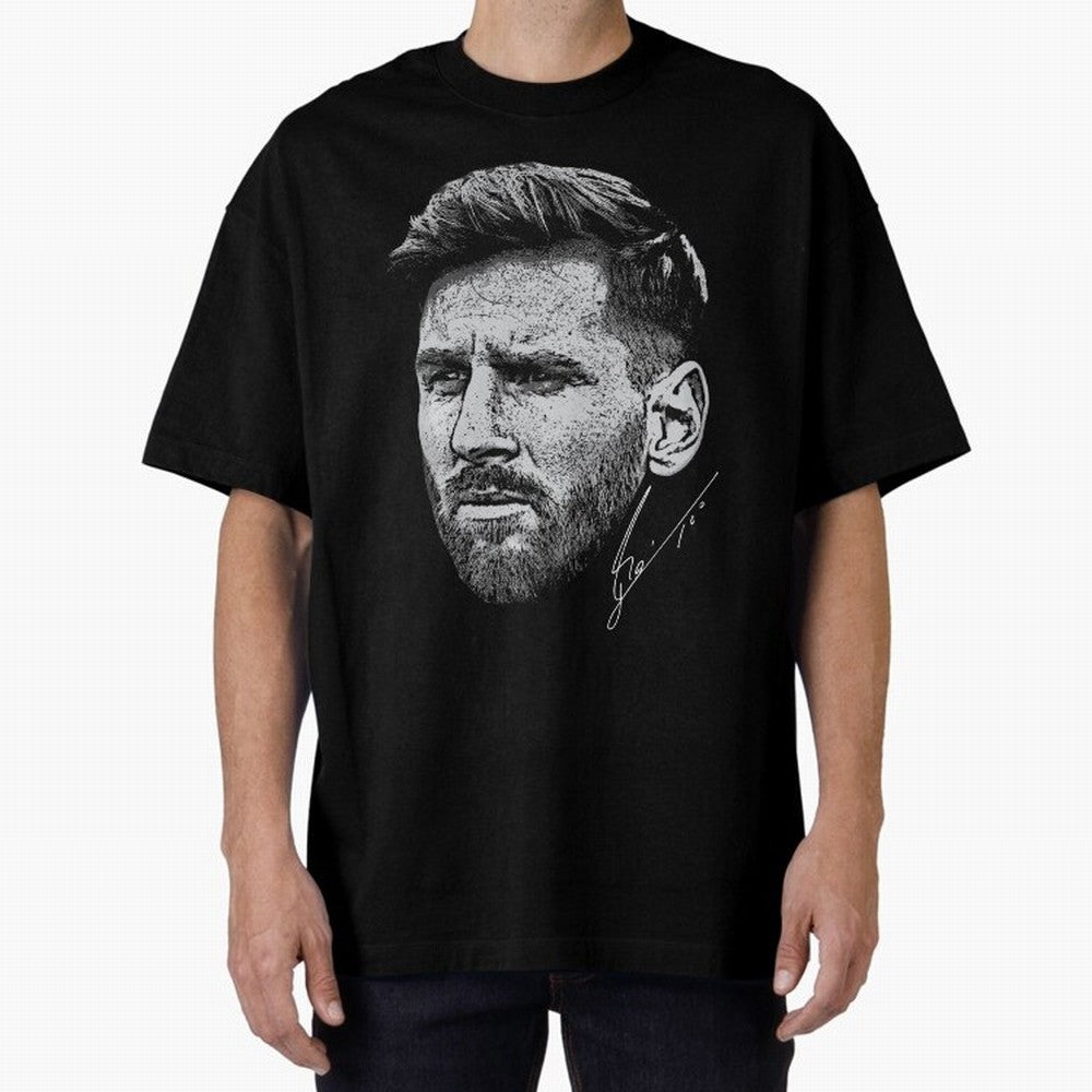 Lionel Messi Signed Boxy T-Shirt Carry the Colors and Pride of FIFA World Cup 2026 Group Stage for Fans of Messi and Brazil, Bringing Football History, Final Match Energy, Crowd Noise and Once in a Lifetime Moments; Created for Match Day Parties,