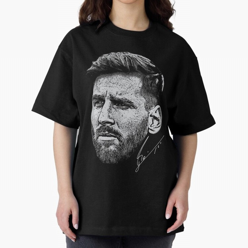Lionel Messi Signed Boxy T-Shirt Carry the Colors and Pride of FIFA World Cup 2026 Group Stage for Fans of Messi and Brazil, Bringing Football History, Final Match Energy, Crowd Noise and Once in a Lifetime Moments; Created for Match Day Parties,