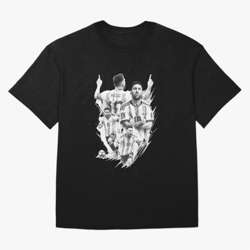 BLACK WHITE Lionel Messi watercolor illustration Classic T-Shirt Relive the Noise and Pride of Global Football Passion for FIFA World Cup 2026, Made for CR7, England and Germany, Match Day Excitement, Supporter Culture, Golden Goals and Global