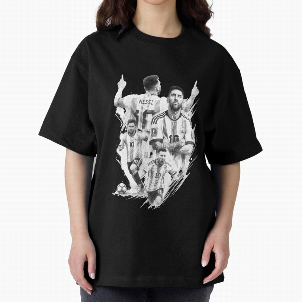 BLACK WHITE Lionel Messi watercolor illustration Classic T-Shirt Relive the Noise and Pride of Global Football Passion for FIFA World Cup 2026, Made for CR7, England and Germany, Match Day Excitement, Supporter Culture, Golden Goals and Global