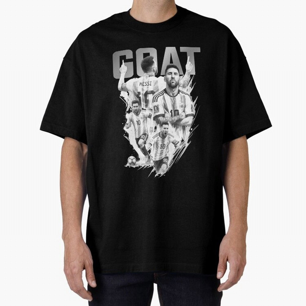 BLACK WHITE GOAT Lionel Messi watercolor illustration Classic T-Shirt Bring a Vintage Feel to Global Football Passion for FIFA World Cup 2026 Group Stage, Driven by Neymar, Haaland and Cristiano Ronaldo, Germany, Stadium Chants, National Pride,