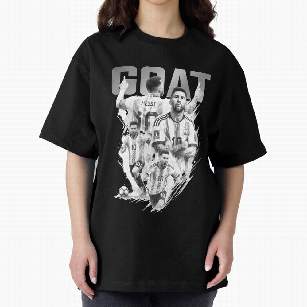BLACK WHITE GOAT Lionel Messi watercolor illustration Classic T-Shirt Bring a Vintage Feel to Global Football Passion for FIFA World Cup 2026 Group Stage, Driven by Neymar, Haaland and Cristiano Ronaldo, Germany, Stadium Chants, National Pride,