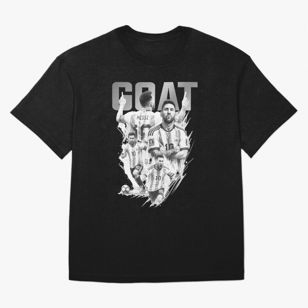 BLACK WHITE GOAT Lionel Messi watercolor illustration Classic T-Shirt Bring a Vintage Feel to Global Football Passion for FIFA World Cup 2026 Group Stage, Driven by Neymar, Haaland and Cristiano Ronaldo, Germany, Stadium Chants, National Pride,