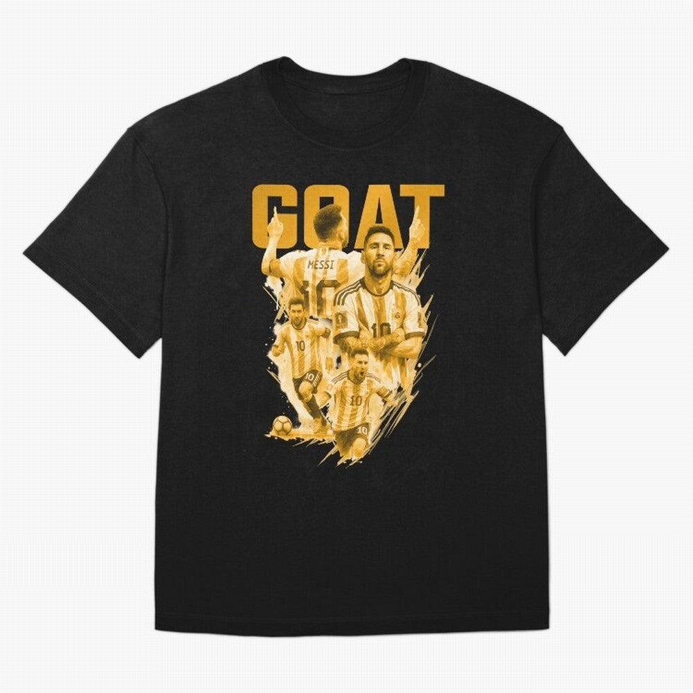GOLD GOAT Lionel Messi watercolor illustration Oversized T-Shirt Show Your Stadium Side during Match Day Hype around FIFA World Cup 2026 Group Stage, Neymar, Brazil, Global Supporter Spirit, Legendary Goals, National Colors and Tournament