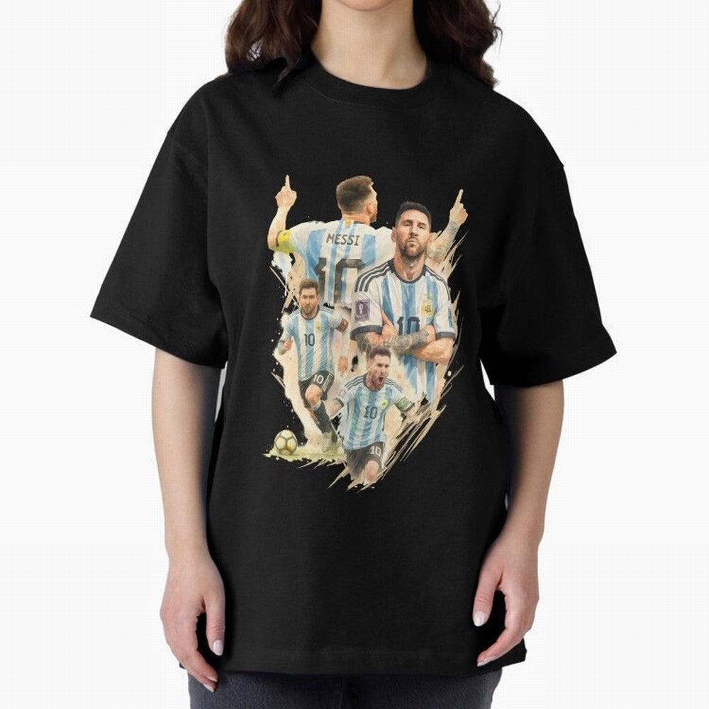 Lionel Messi watercolor illustration art Classic T-Shirt Show Match Day Excitement for FIFA World Cup 2026 Group Stage Spirit, Inspired by Brazil, Portugal and Argentina, Cristiano Ronaldo, Haaland and CR7, Championship Spirit, Famous Goals,