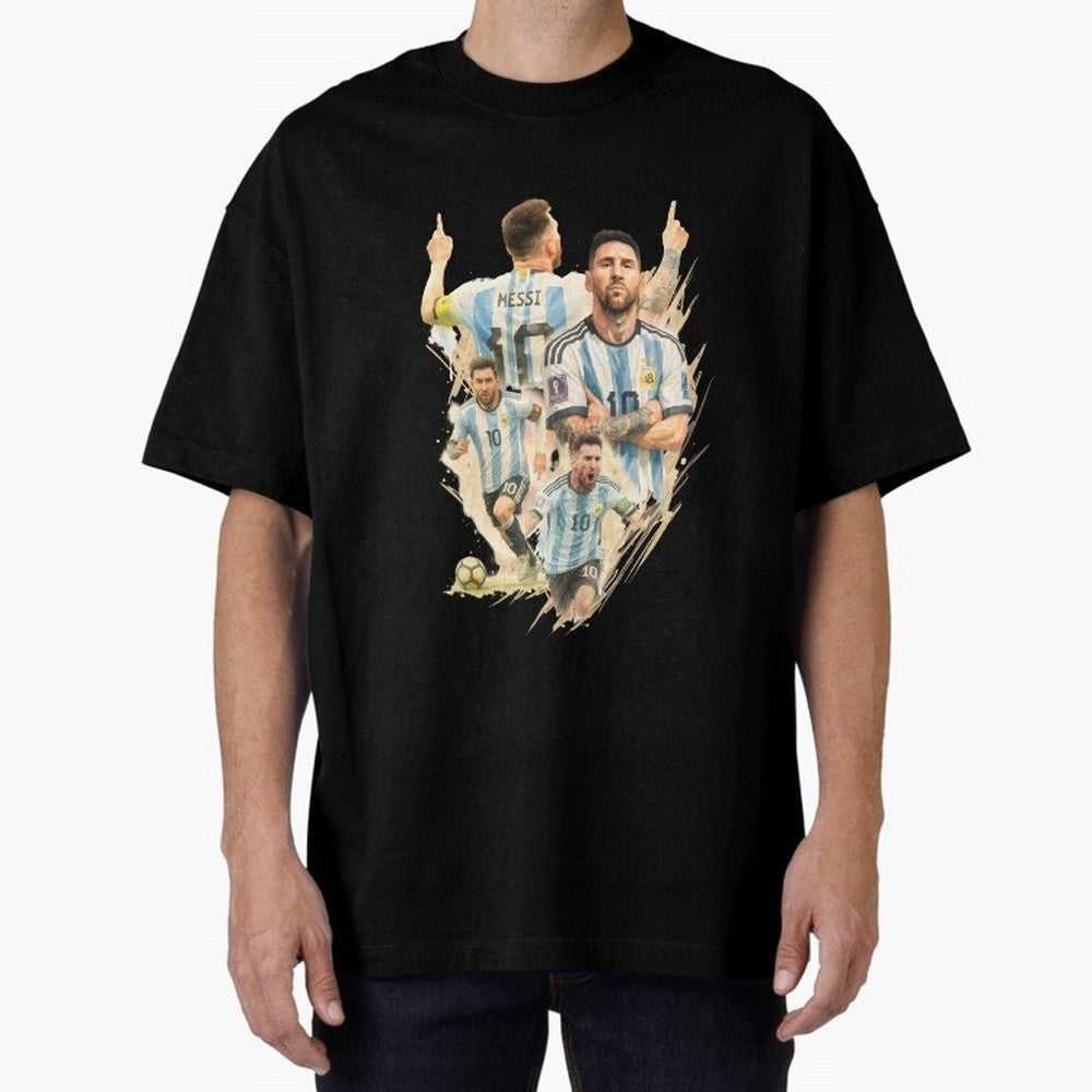 Lionel Messi watercolor illustration art Classic T-Shirt Show Match Day Excitement for FIFA World Cup 2026 Group Stage Spirit, Inspired by Brazil, Portugal and Argentina, Cristiano Ronaldo, Haaland and CR7, Championship Spirit, Famous Goals,