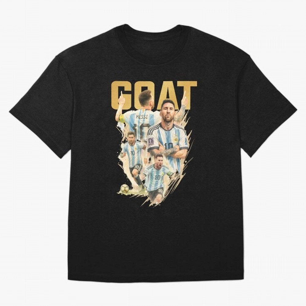 GOAT Lionel Messi watercolor illustration Oversized T-Shirt Support Iconic Players in FIFA World Cup 2026 Made for CR7 and Messi, Argentina, France and Brazil Energy, Football History, Final Match Energy, Crowd Noise and Once in a Lifetime Moments;