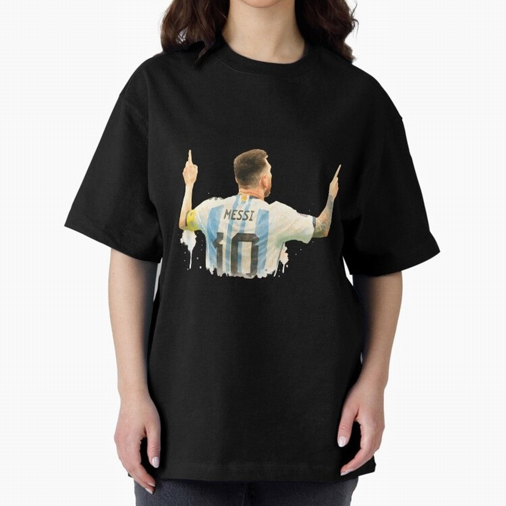 celebration Lionel Messi watercolor illustration Classic T-Shirt Elevate the FIFA World Cup 2026 Group Stage Journey through Messi, Neymar and Mbappe Highlights, Argentina Pride, Retro Football Energy, Iconic Rivalries, Trophy Chase Drama and