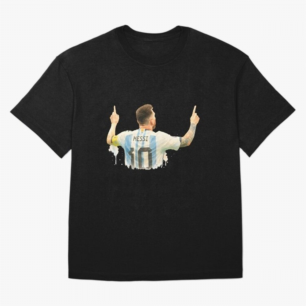 celebration Lionel Messi watercolor illustration Classic T-Shirt Elevate the FIFA World Cup 2026 Group Stage Journey through Messi, Neymar and Mbappe Highlights, Argentina Pride, Retro Football Energy, Iconic Rivalries, Trophy Chase Drama and