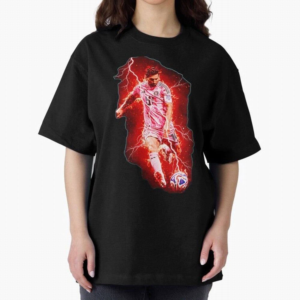 Messi The Goat (HD) High Definition Design | Exclusive Fanart Oversized T-Shirt Celebrate Football Dreams Across FIFA World Cup 2026 Group Stage Celebrating Cristiano Ronaldo, Haaland and CR7, Portugal, Spain and Germany Energy, Retro Football