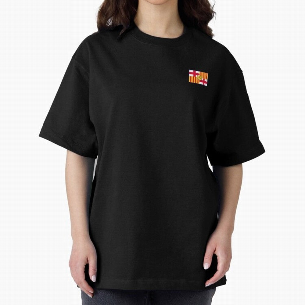 Vintage Catalan Football Heritage Flag Oversized T-Shirt Enjoy the Biggest Football Party of FIFA World Cup 2026 USA Canada Mexico for Fans of Haaland and Mbappe and Brazil, Bringing Fan Favorite Moments, National Team Passion, Big Match Drama and