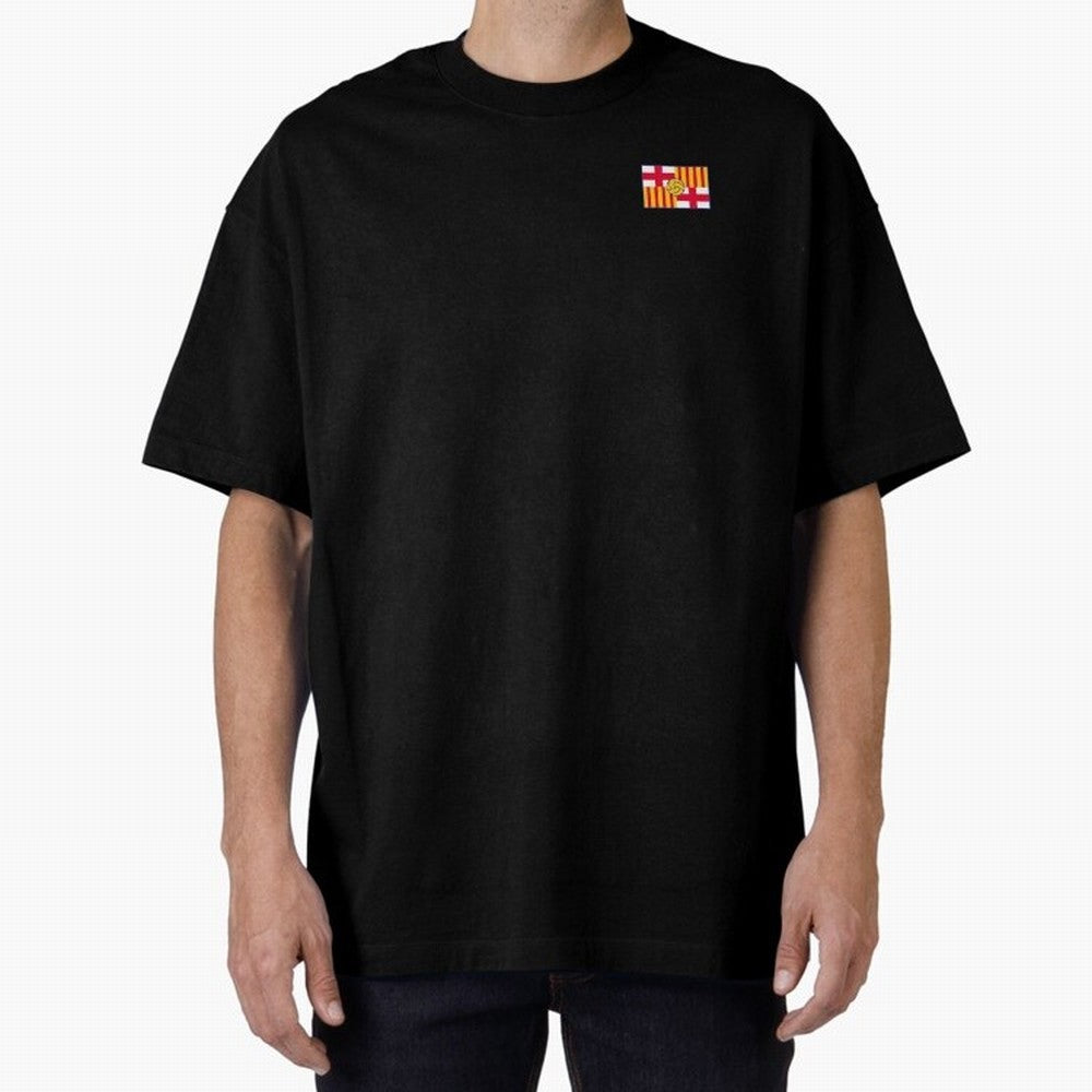 Vintage Catalan Football Heritage Flag Oversized T-Shirt Enjoy the Biggest Football Party of FIFA World Cup 2026 USA Canada Mexico for Fans of Haaland and Mbappe and Brazil, Bringing Fan Favorite Moments, National Team Passion, Big Match Drama and