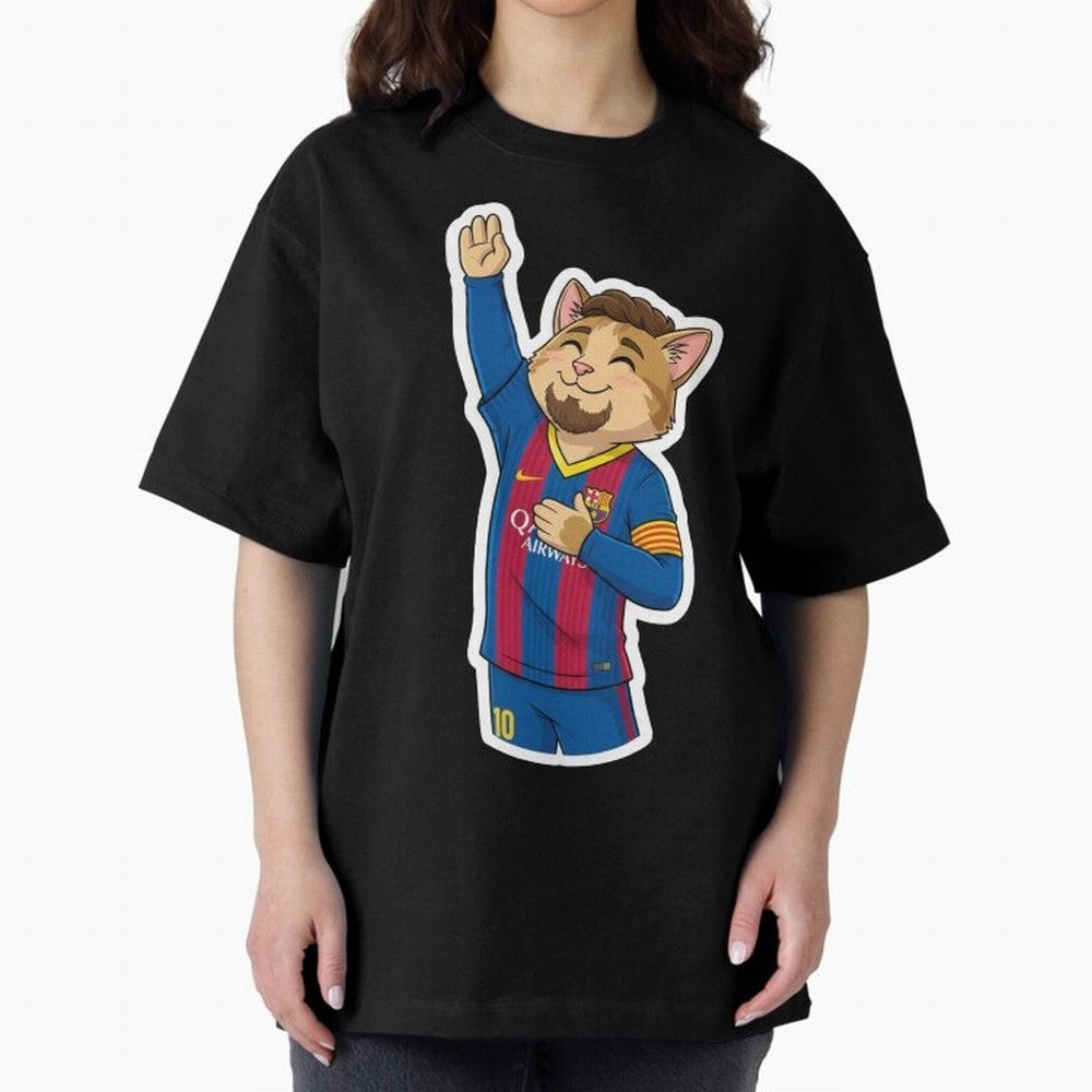Fcb - Fc Barcelona | Cute Cat Messi with Jersey Barcelona Oversized T-Shirt Mark FIFA World Cup 2026 Filled with Cristiano Ronaldo, Haaland and CR7, Netherlands Energy, Match Day Excitement, Supporter Culture, Golden Goals and Global Football
