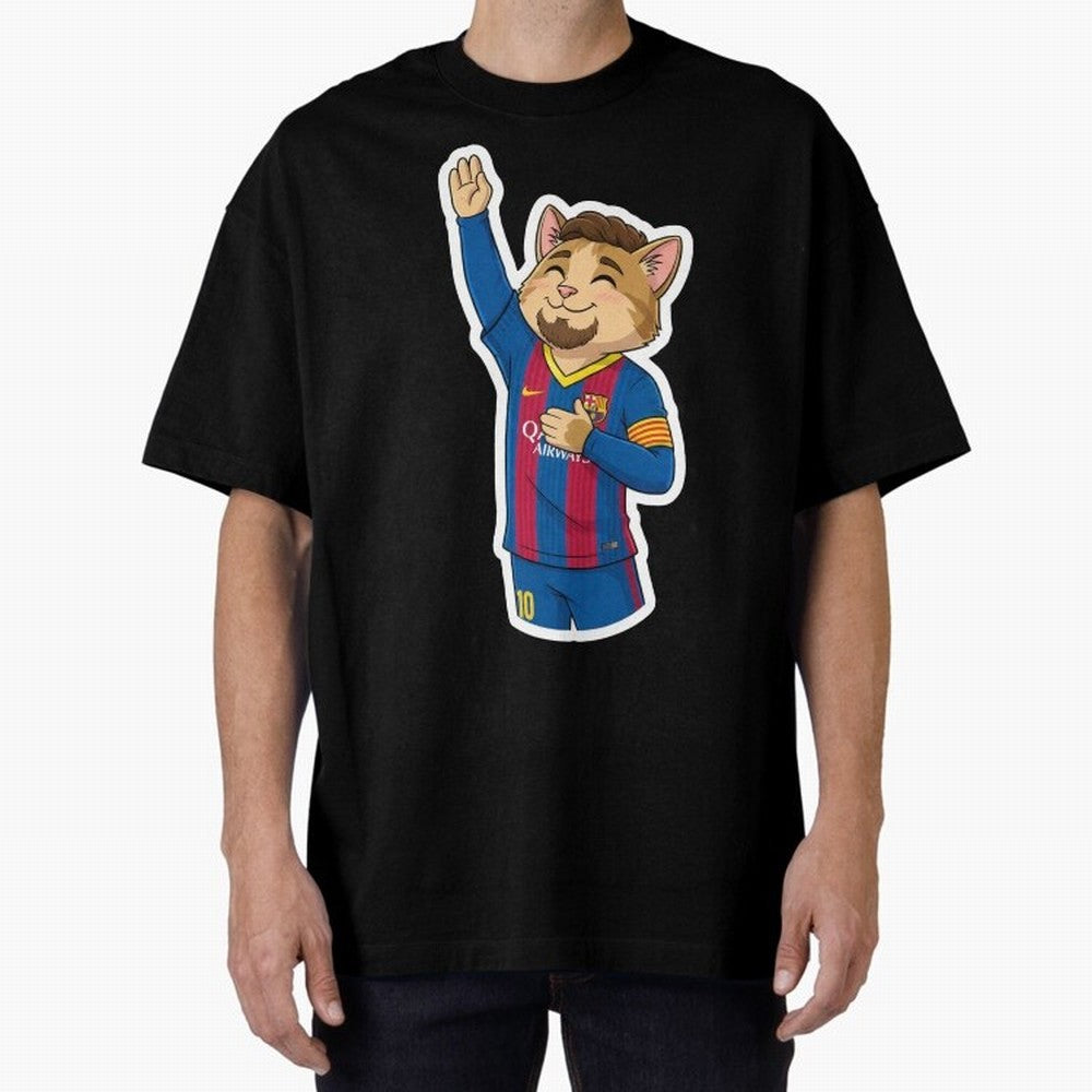 Fcb - Fc Barcelona | Cute Cat Messi with Jersey Barcelona Oversized T-Shirt Mark FIFA World Cup 2026 Filled with Cristiano Ronaldo, Haaland and CR7, Netherlands Energy, Match Day Excitement, Supporter Culture, Golden Goals and Global Football