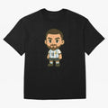 Lionel Messi Cartoon Art Argentina Classic T-Shirt Celebrate Unforgettable Nights in Global Football Passion for FIFA World Cup 2026 USA Canada Mexico, Connected to Neymar, Haaland and Cristiano Ronaldo, Germany, Championship Spirit, Famous Goals,