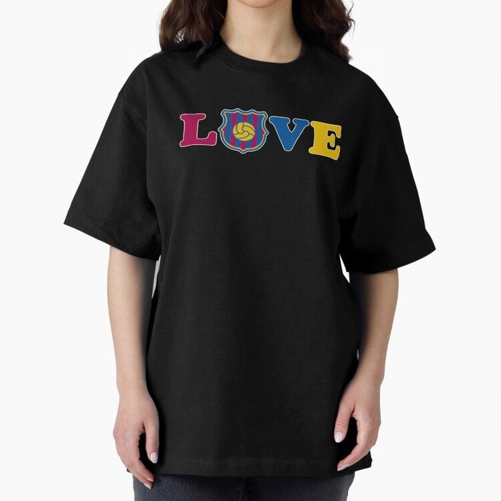 Love Barcelona Oversized T-Shirt Join FIFA World Cup 2026 Group Stage for Fans of CR7 and Portugal, Spain and Germany, Bringing Retro Football Energy, Iconic Rivalries, Trophy Chase Drama and Stadium Atmosphere; Perfect for People Who Love
