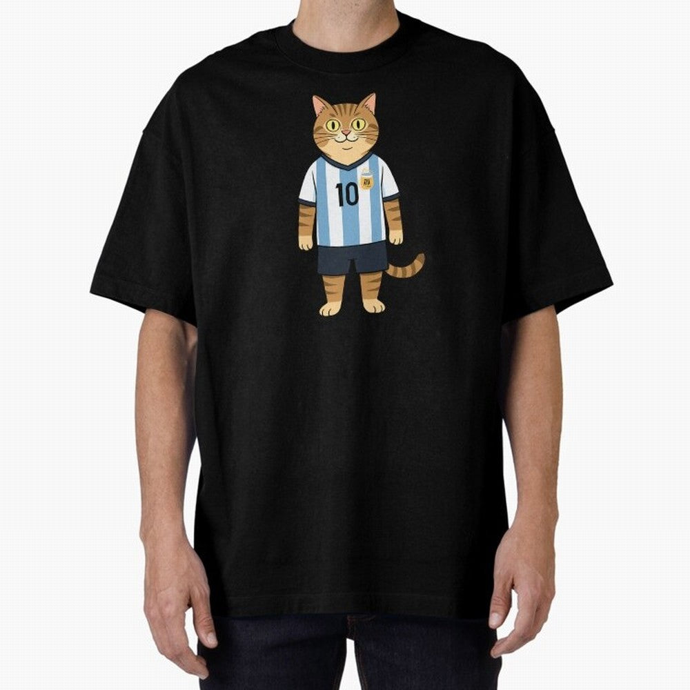 Lionel the Soccer Cat Oversized T-Shirt Feel International Energy from FIFA World Cup 2026 Group Stage Built around CR7, Portugal Energy, Supporter Pride, Iconic Celebrations, Legendary Names and Global Match Day Energy; Ideal for Passionate Fans