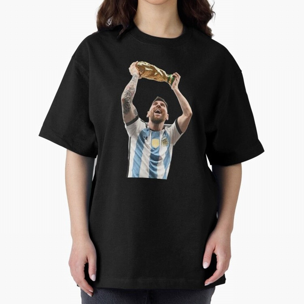 Lionel Messi lifting the World Cup Classic T-Shirt Cheer through Every Moment of Global Football Passion for FIFA World Cup 2026 USA Canada Mexico, Made for Haaland and Mbappe, Spain and Netherlands, Football Festival Excitement, Trophy Ambitions,