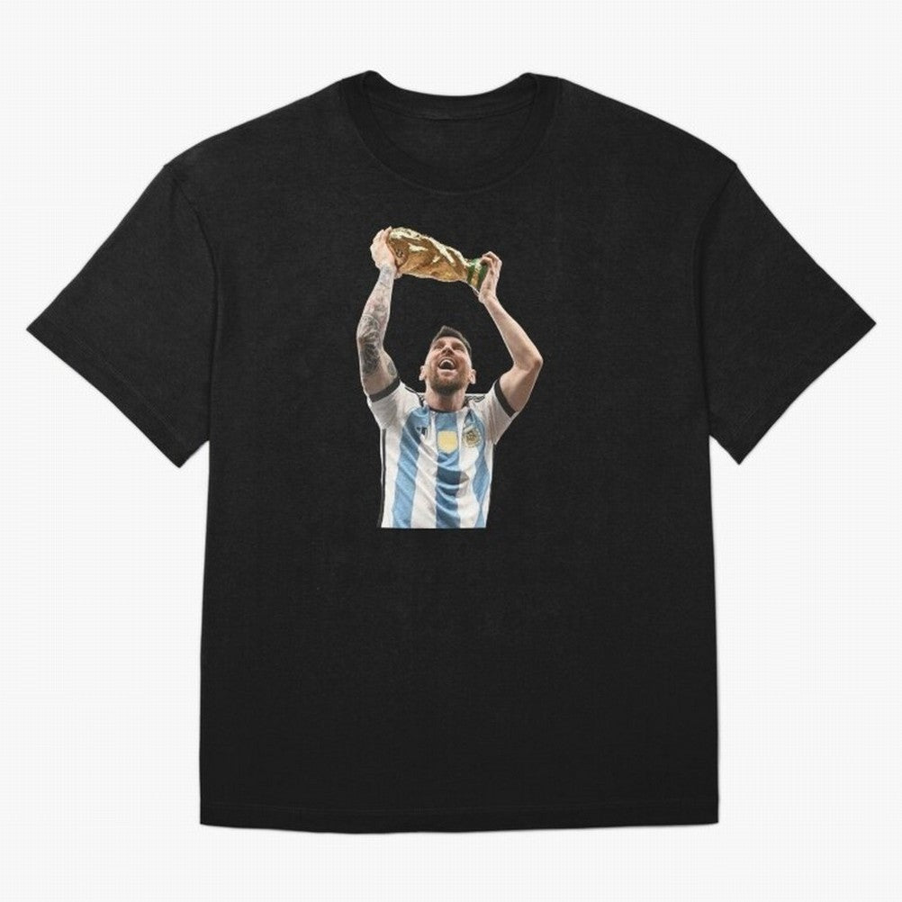 Lionel Messi lifting the World Cup Classic T-Shirt Cheer through Every Moment of Global Football Passion for FIFA World Cup 2026 USA Canada Mexico, Made for Haaland and Mbappe, Spain and Netherlands, Football Festival Excitement, Trophy Ambitions,