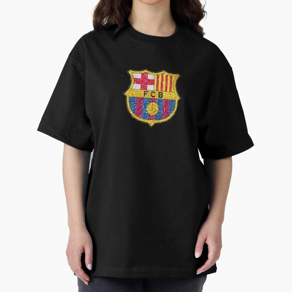 barca glitter logo Oversized T-Shirt Show Fan Pride Across the FIFA World Cup 2026 Group Stage Journey through Haaland and Mbappe Highlights, Argentina Pride, Match Day Excitement, Supporter Culture, Golden Goals and Global Football Passion; Ideal