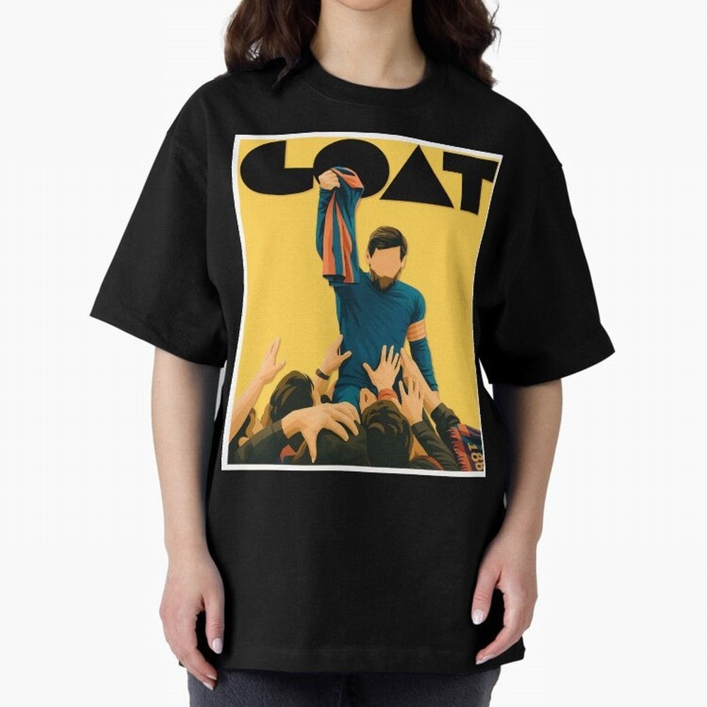 Lionel Messi Men's Football GOAT T-Shirt | Argentina Retro Vintage Messi Shirt Fan Gift Oversized T-Shirt Keep the Legacy of Global Football Passion for FIFA World Cup 2026, Inspired by Cristiano Ronaldo, Haaland and CR7, Brazil, Football History,