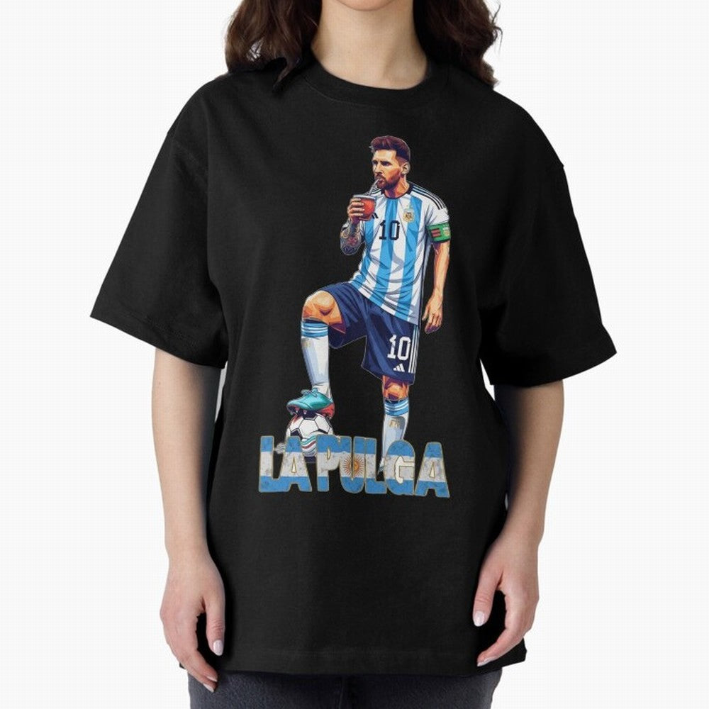 Messi the Flea Drinking Mate ¨C Unique Design by The Goat Classic T-Shirt Feel the Roar of FIFA World Cup 2026 USA Canada Mexico for Fans of Haaland and England, Bringing Worldwide Fan Energy, Dramatic Goals, Stadium Lights and Championship